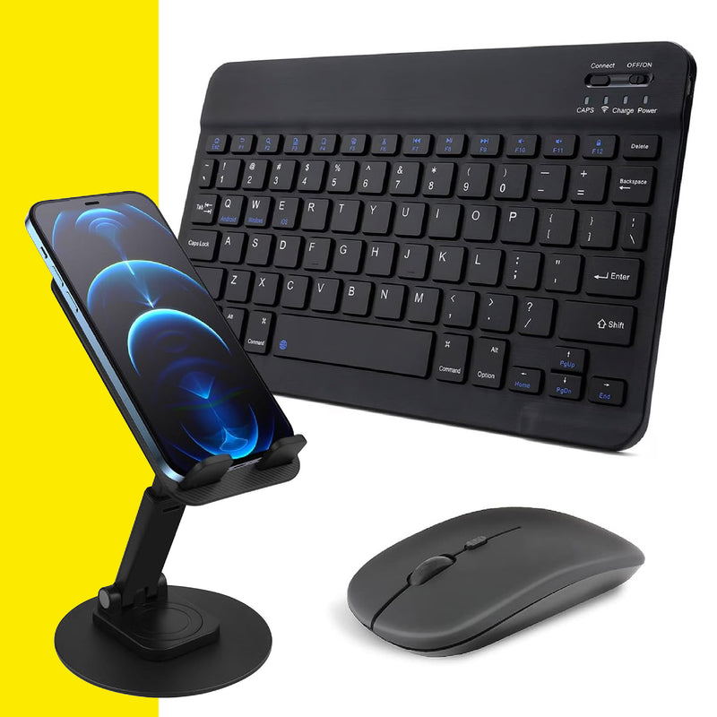 Set 3en1 Teclado Bluethoot +Mouse +Base